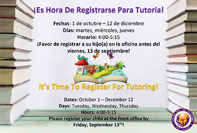 It's time to register for tutoring!