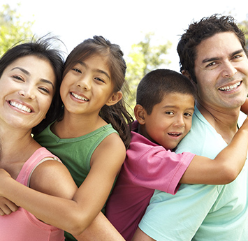 Young happy family